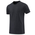 Men Running Short Sleeve Casual Sport Fitness Shirts Quick Dry Black T-shirt