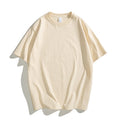 Summer Cotton T-shirt Men Short Sleeve Crewneck Colorful Beige T Shirt