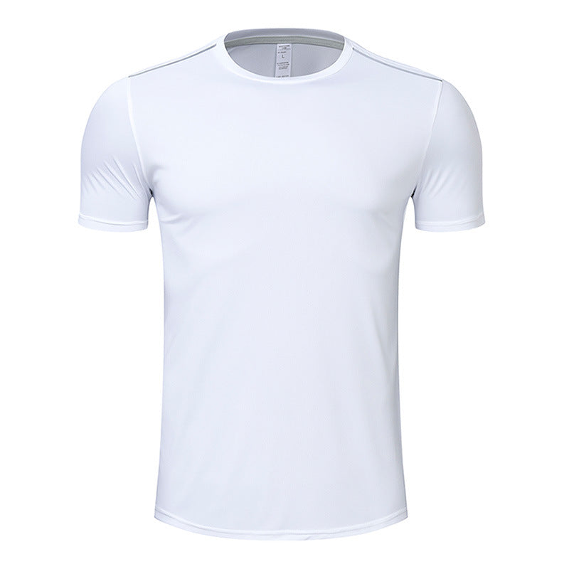 Men’s Quick drying T-shirt short sleeved shirt running sports White T-Shirt