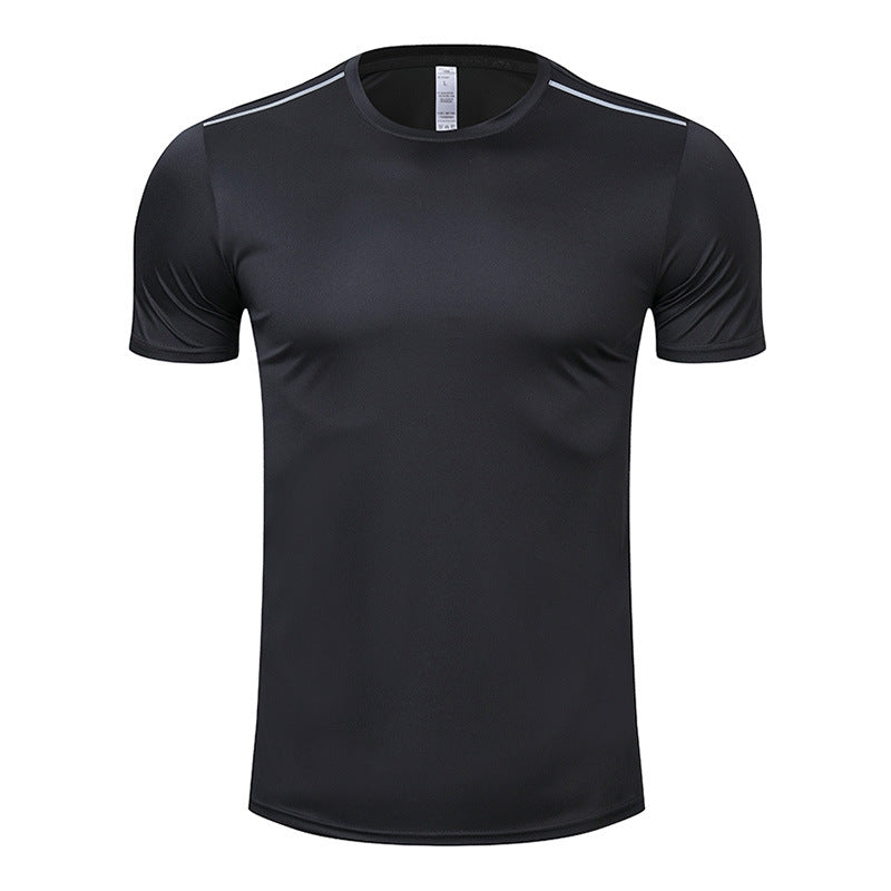 Men’s Quick drying T-shirt short sleeved shirt running sports Black T-Shirt