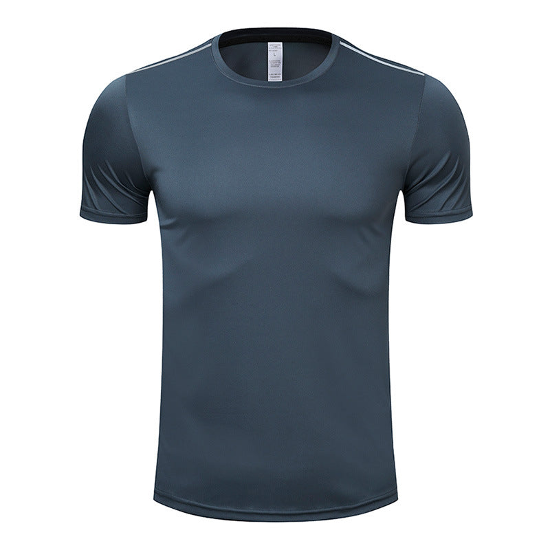 Men’s Quick drying T-shirt short sleeved shirt running sports Gray T-Shirt